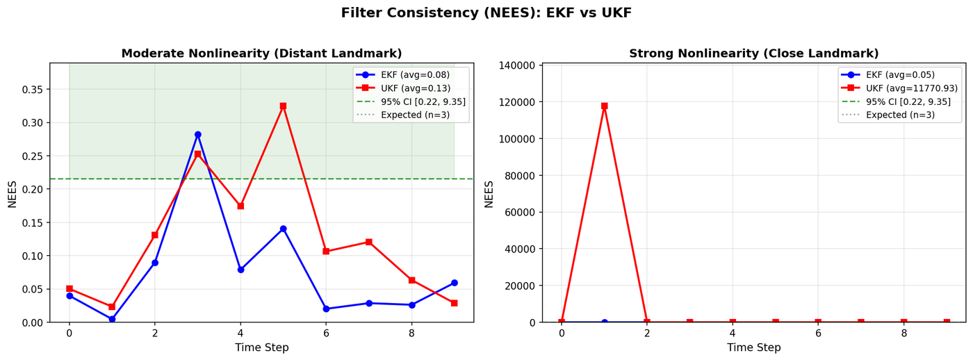NEES comparison in nonlinear regime